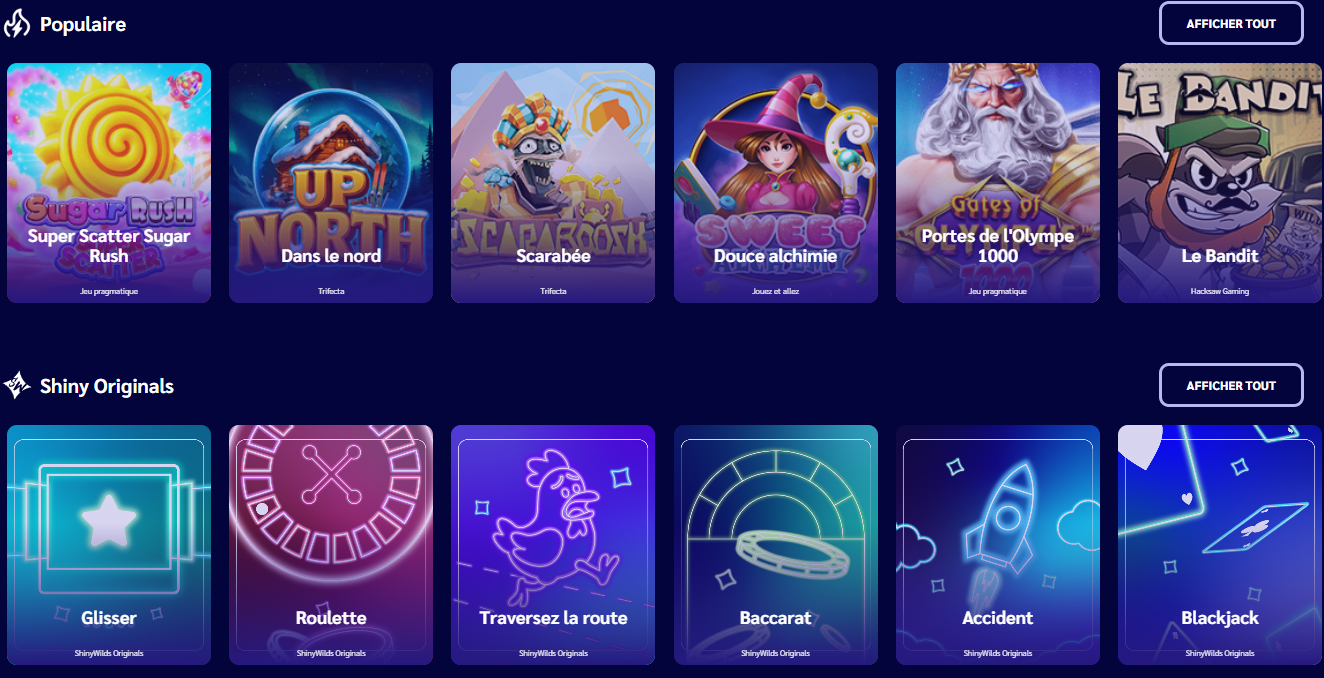 Jeux Shiny Wilds Casino